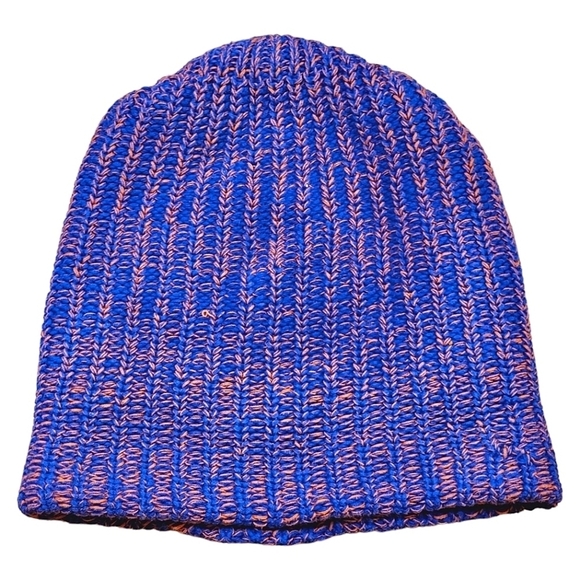 Love Your Melon Blue Orange Knit 100% Cotton Slouch Beanie Adult One Size - Picture 2 of 4